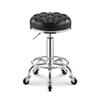 Cosmetic Stool Chair Round Stool On Wheels and Foot Rest Adjustable Height 17.7-22.8In Pu Leather Stools Rolling Chair for Spa Hair Tattoo Massage Lab Home Bar (Black) view 1