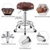 Cosmetic Stool Chair Round Stool On Wheels and Foot Rest Adjustable Height 17.7-22.8In Pu Leather Stools Rolling Chair for Spa Hair Tattoo Massage Lab Home Bar (Black) view 3