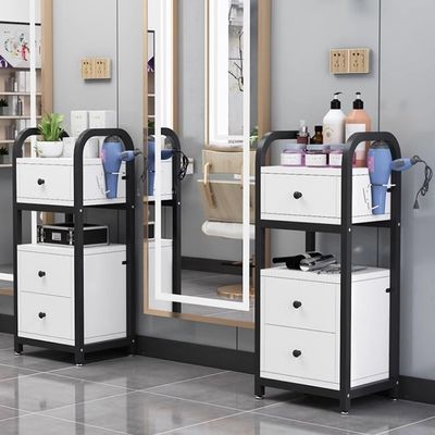 LXHELIVERY Salon Beauty Storage Organizer Barber Stations Storage Cabinet with 1Hair Dryer Holders,3 Drawers for Hair Stylist Storage Cabinet (Color : B, Size : 40x30x80cm)