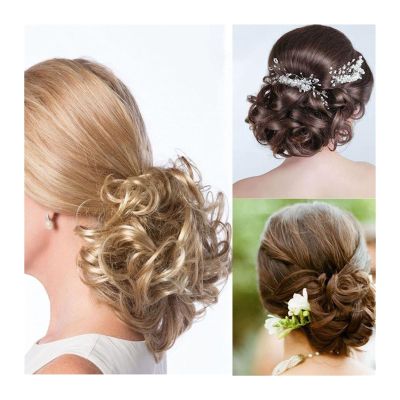 Messy Hair Bun Messy Bun Hair Piece, Elastic Drawstring Wave Curly Scrunchies Ponytail Extension with Comb, Synthetic Curly Hair Bun Chignon Hair Extensions Ponytail Hairpiece for Daily Wear (Color :