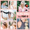 2pc Medium PONY-O & BLING RINGZ Patented Bendable Hair Accessory Set - Fine to Normal Hair - Brown PONY-O & Stylish Silver Pearl Rings view 4