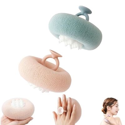 2 PCS 2-in-1 Sunflower Bath Ball Super Soft Sunflower Suction Cup Bath Ball Exfoliating Bath Sponge Cleaning Brush with Suction Cup Shower Sponges Bath Sponges Back Scrubber Shower Puffs