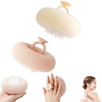 2 Pack 2-in-1 Sunflower Bath Ball Super Soft Sunflower Suction Cup Bath Ball Exfoliating Bath Sponge Cleaning Brush with Suction Cup Shower Sponges Bath Sponges Back Scrubber Shower Puffs
