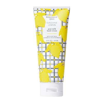 Beekman 1802 Goat Milk Hand Cream  Sunshine Lemon  Scented  2 oz  Moisturizing Hand Lotion for Dry Skin  Non-Greasy  Sensitive Skin Safe  Cruelty Free