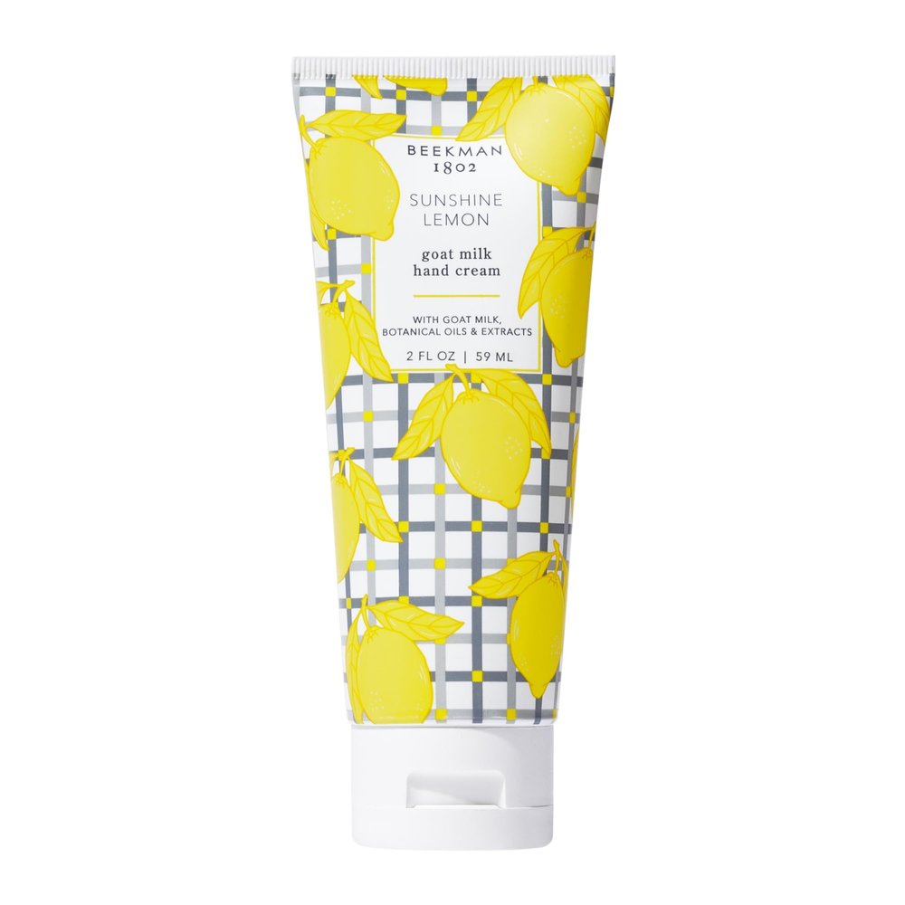 Beekman 1802 Goat Milk Hand Cream  Sunshine Lemon  Scented  2 oz  Moisturizing Hand Lotion for Dry Skin  Non-Greasy  Sensitive Skin Safe  Cruelty Free