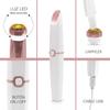 ANDROMEDA INC Rechargeable Electric Eyebrow Trimmer with LED and Safety Light, Automatic Eyebrow Shaver and Painless Nose Trimmer, White view 4