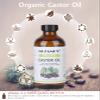 Castor Oil Organic Cold Pressed Unrefined Glass Bottle, 100% Pure and Hexane Free, Ideal for Castor Oil Pack, Skin Care, and Hair Growth, 16 Fl Oz view 2