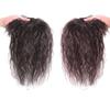 35cm/14inch Corn Perm for Curly HairNatural Fluffy Human Hair Bang for Thinning Hair,12x12cm One Piece Three Clips with Hair Toppers for Woman (Dark brown,Rotatio) view 2