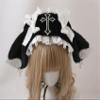 CoBtee Gothic Headdress Lace Devil Horns Cosplay Headbands Hair band Hair Accessories Headwear Halloween Party (subculture black) view 4