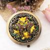 7cm Metal Hollow Retro Small Mirror Portable Mirror Antique Style Convenient Makeup Mirror view 2