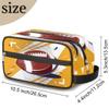 Football Travel Toiletry Bag for Boys Men, Waterproof Hanging Dopp Kit for Women, Shaving Bag with Large Capacity for Travel,Sports Shower (Yellow) view 2