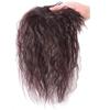 35cm/14inch Corn Perm for Curly HairNatural Fluffy Human Hair Bang for Thinning Hair,12x12cm One Piece Three Clips with Hair Toppers for Woman (Dark brown,Mechanism) view 1