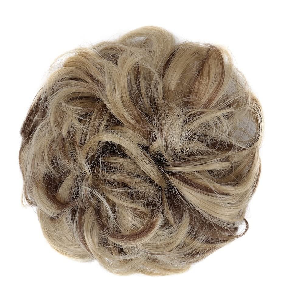 Messy Hair Bun Donut Hair Bun Scrunchie for Women GirlsCurly Wave Synthetic Chignon Hairpiece with Rubber Band, Messy Bun Hair Pieces Extensions Ponytail Hairpiece for Daily Wear (Color : 22H10)