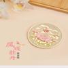 6cm Peony Mirror Retro Handheld Makeup Mirror Portable Metal Mirror view 2
