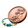 7cm Retro Style Mirror Green Sandalwood Portable Small Mirror Carved Makeup Mirror view 1