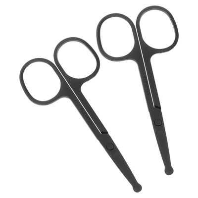 Ipetboom 2pcs Rounded Scissors Facial Hair Grooming Scissors for Eyebrows Nose and Beard Trimming Design for Beginners and Beauty Tools