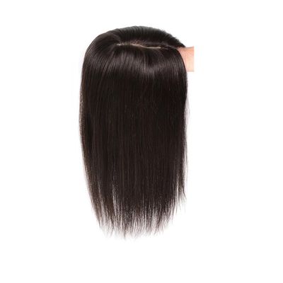 13x14 Light Traceless Fluffy Centre Parting Eight Bangs for Woman Human Hair for White Hair One Piece Three Clips Clip in Hair Toppers for Hair Loss (Natural black,25cm/10inch centre parting)