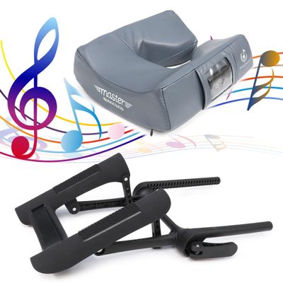 Master Massage Deluxe Universal Face Cradle with Cushion Pillow for Massage Table Bed Headrest Cradle-6 Way Adjustable Face Pillow Cushion Support (Music Blue Ergonomic)