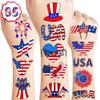 100PCS USA Patriotic Temporary Tattoos  American Flag 4th of July Party Decorations, Freedom Theme Supplies, Fun Favors & Stickers for Kids Adults, Birthday or Independence Day Prizes view 1