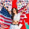 100PCS USA Patriotic Temporary Tattoos  American Flag 4th of July Party Decorations, Freedom Theme Supplies, Fun Favors & Stickers for Kids Adults, Birthday or Independence Day Prizes view 2
