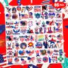 100PCS USA Patriotic Temporary Tattoos  American Flag 4th of July Party Decorations, Freedom Theme Supplies, Fun Favors & Stickers for Kids Adults, Birthday or Independence Day Prizes view 3