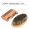 Gavigain Shaving Brush Set Men Beard Mustache Oval Brush Comb Facial Beard Shaving Cleaning Grooming Kit view 2
