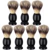 7Pcs Men Shaving Brushes Wood Handle, Professional Salon Tools Hand Crafted Shaving Brush Wood Handle Shave Brushes Handmade Pure Badger Hair Brush for Men Beard view 1