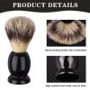 7Pcs Men Shaving Brushes Wood Handle, Professional Salon Tools Hand Crafted Shaving Brush Wood Handle Shave Brushes Handmade Pure Badger Hair Brush for Men Beard view 3
