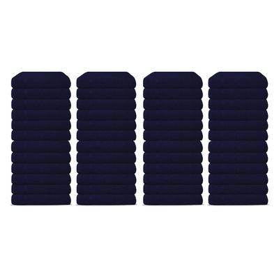 48 Pack Luxury Salon Towels, 100% Ringspun Cotton Comfort, Not Bleach Proof Highly Absorbent Barber Towels (25 x 15) Hair Towel Wrap for Women, Hand, Gym, Beauty, Spa & Home Hair Care  Navy Blue