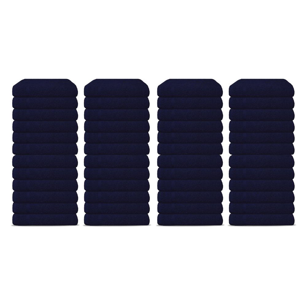 48 Pack Luxury Salon Towels, 100% Ringspun Cotton Comfort, Not Bleach Proof Highly Absorbent Barber Towels (25 x 15) Hair Towel Wrap for Women, Hand, Gym, Beauty, Spa & Home Hair Care  Navy Blue