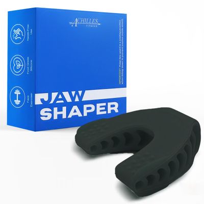 Achilles Fitness Double Chin Reducer Jaw Exerciser, Black Jawline Sculptor and Face Slimmer for Women and Men Encourages Jaw Movement and Aids in Natural Jaw Function - Ideal for Mewing Practice