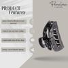 Parcelona French Elite Medium Cellulose Acetate Jaw Hair Claw Clips Durable Styling Women Hair Accessories Hair Clip for Girls (Black) view 2