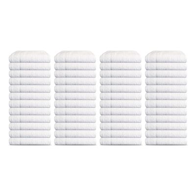48 Pack Luxury Salon Towels, 100% Ringspun Cotton Comfort, Not Bleach Proof Highly Absorbent Barber Towels (25 x 15) Hair Towel Wrap for Women, Hand, Gym, Beauty, Spa & Home Hair Care  White