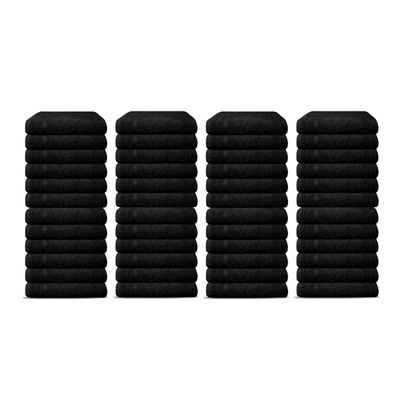 48 Pack Luxury Salon Towels, 100% Ringspun Cotton Comfort, Not Bleach Proof Highly Absorbent Barber Towels (25 x 15) Hair Towel Wrap for Women, Hand, Gym, Beauty, Spa & Home Hair Care  Black