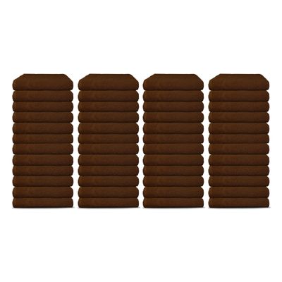 48 Pack Luxury Salon Towels, 100% Ringspun Cotton Comfort, Not Bleach Proof Highly Absorbent Barber Towels (25 x 15) Hair Towel Wrap for Women, Hand, Gym, Beauty, Spa & Home Hair Care  Brown