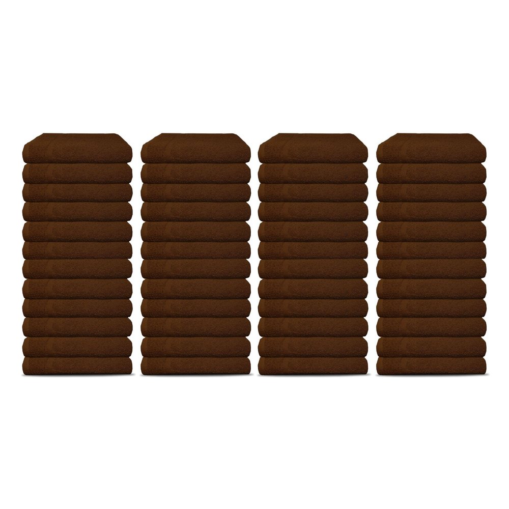 48 Pack Luxury Salon Towels, 100% Ringspun Cotton Comfort, Not Bleach Proof Highly Absorbent Barber Towels (25 x 15) Hair Towel Wrap for Women, Hand, Gym, Beauty, Spa & Home Hair Care  Brown