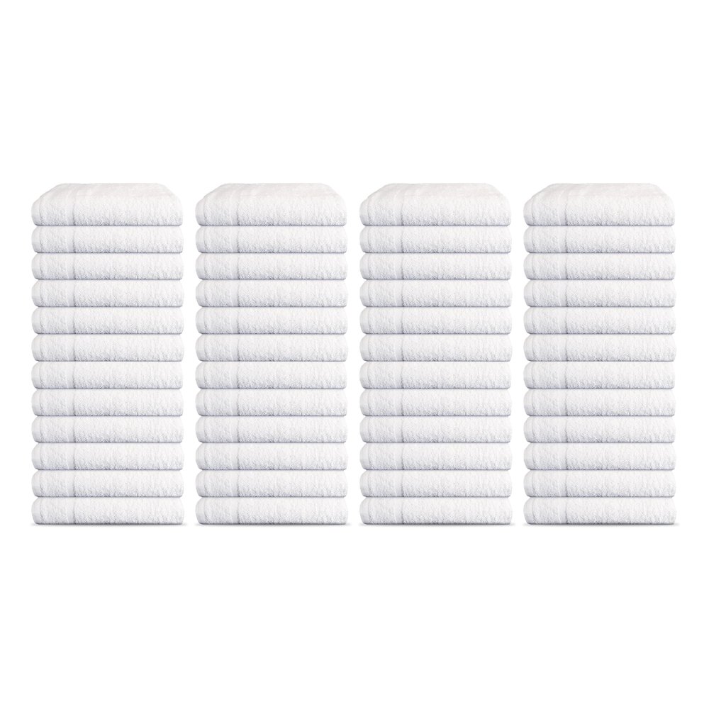 48 Pack Luxury Salon Towels, 100% Ringspun Cotton Comfort, Not Bleach Proof Highly Absorbent Barber Towels (27 x 16) Hair Towel Wrap for Women, Hand, Gym, Beauty, Spa & Home Hair Care  White