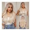 wig Middle Part Heat Resistant Cosplay Hair Wigs for Women Long Wave Synthetic Lace Front Wigs Platinum Blonde Hair Replacement Wigs (Color : BL66030-1) view 2
