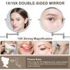 JANEEVA 8" Wall Mounted Makeup Mirror, 10X Magnifying Mirror with 360 Extendable Arm - Double Sided Vanity Mirror for Bathroom (Chrome) view 2