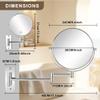 JANEEVA 8" Wall Mounted Makeup Mirror, 10X Magnifying Mirror with 360 Extendable Arm - Double Sided Vanity Mirror for Bathroom (Chrome) view 3