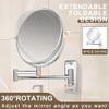 JANEEVA 8" Wall Mounted Makeup Mirror, 10X Magnifying Mirror with 360 Extendable Arm - Double Sided Vanity Mirror for Bathroom (Chrome) view 4