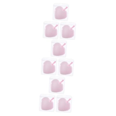 DOITOOL 9pcs Luxurious Cotton Face Pads for Makeup Removal Soft Cleaning Reusable Face Sponges Pink Beauty Accessories Heart Shape Design