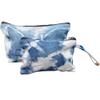 2 PCS Handmade Tie Dye Makeup Bag with Liner, Unique Toiletry Bag, Canvas Cosmetic Pouch, Zipper Lipstick Bag, Multipurpose Organize Storage Bags, Sister Gift Birthday Gift Graduation Gift, Gift Idea view 1