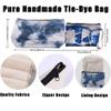 2 PCS Handmade Tie Dye Makeup Bag with Liner, Unique Toiletry Bag, Canvas Cosmetic Pouch, Zipper Lipstick Bag, Multipurpose Organize Storage Bags, Sister Gift Birthday Gift Graduation Gift, Gift Idea view 3