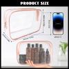 16 Pieces Clear Cosmetic Bags, Large Transparent Makeup Bags, TSA Approved Toiletry Bag for Travel, PVC Waterproof Clear Pouch with Zipper Make Up Bag for Women and Men Traveling (Rose Pink-L) view 2