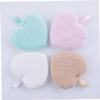 DOITOOL 6pcs Heart Shape Cleaning Pads Makeup Sponges for Blending Organic Cotton Pads Soft Powder Puff Make up Removal view 3