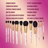 XO Glam 12Pcs Love Is Complicated Purple Marble Makeup Brush Set Premium Synthetic Blending Buffer Powder Eyeliner Shading Eyeshadow Pencil Foundation Highlighter Cosmetics Brushes view 2