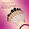 XO Glam 12Pcs Love Is Complicated Purple Marble Makeup Brush Set Premium Synthetic Blending Buffer Powder Eyeliner Shading Eyeshadow Pencil Foundation Highlighter Cosmetics Brushes view 3