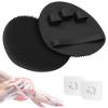 Manmihealth Soft Silicone Shower Brush, Super-Lathering and Deep-Cleaning Body & Face Scrubber, Gentle Exfoliating Bath Glove for All Skin Types(Black*2) view 1