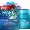 MAREE Eye Gels & Collagen Moisturizer Face Cream Bundle - Under Eye Gels for Puffy Eyes and Dark Circles, Anti Aging Face Cream with Hydrating Effect - Marine Collagen & Hyaluronic Acid, Retinol view 1